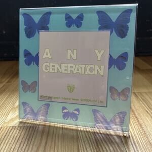 Vintage 90s Y2K Purple And Blue Shimmer Butterfly 4x4 Picture Frame Room Decor